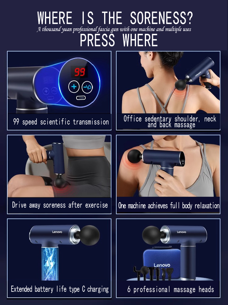 Lenovo 6 Heads Fascia Gun Prof – Massage Gun Deep Tissue Bewertung und Preis